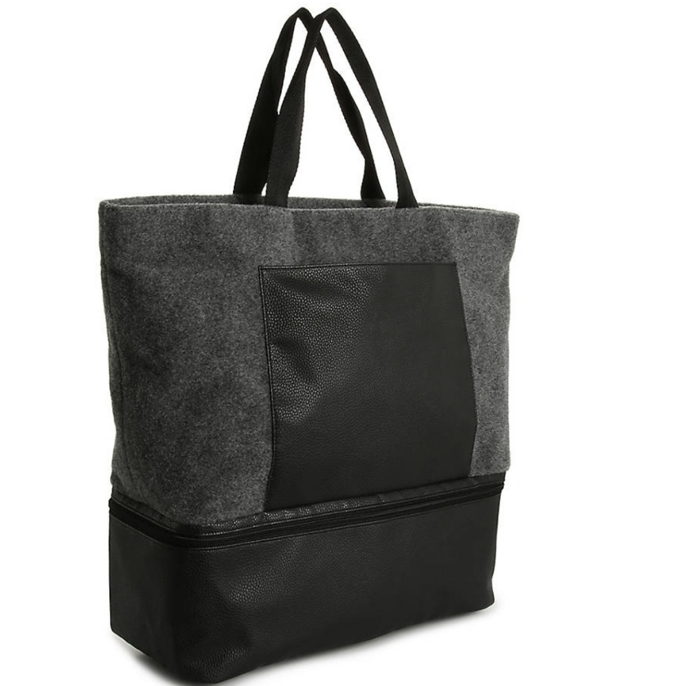 DSW GRAY FELT TOTE  "NWOT"